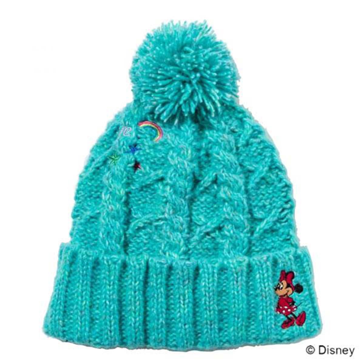 PHENIX Disney Junior Pom Pom Beanie Knit Hat for Skiing and Snowboarding