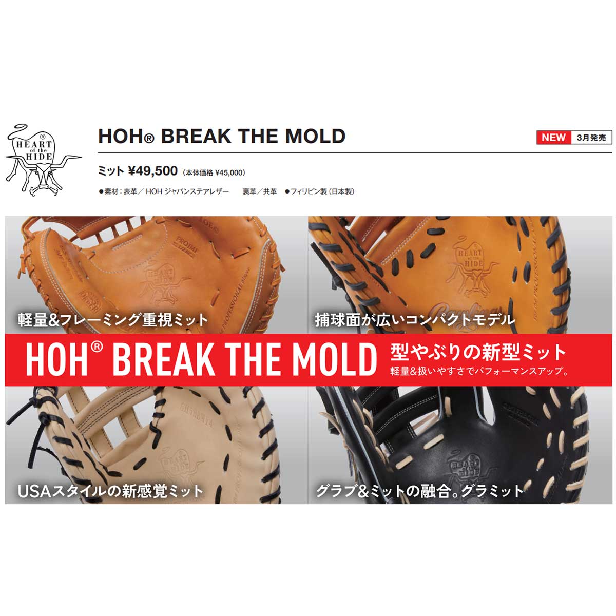 硬式ミット HOHブレイクザモールド GM6 ファーストミット 野球グローブ