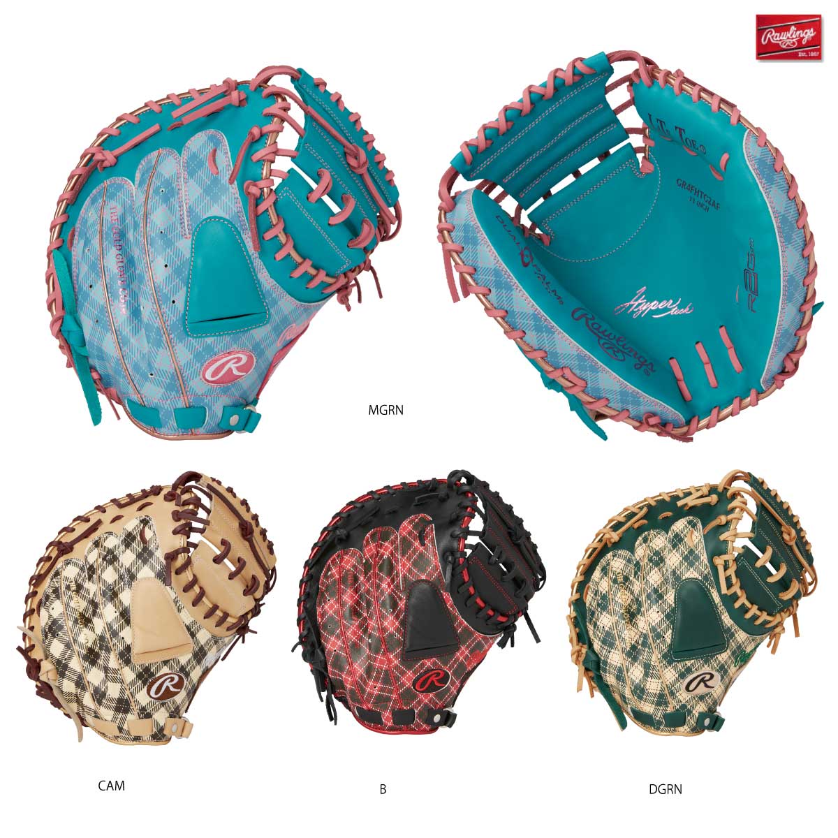 Soft Baseball Mitt HYPER TECH Graphic Tartan Check Catcher's Mitt