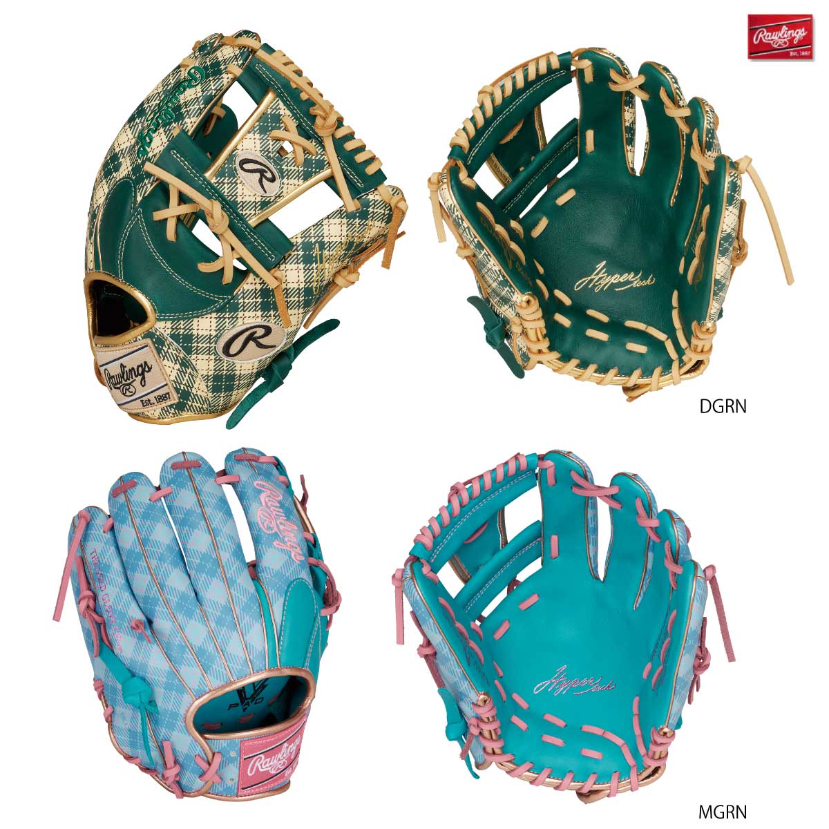 Soft baseball glove HYPER TECH graphic tartan check infield baseball glove