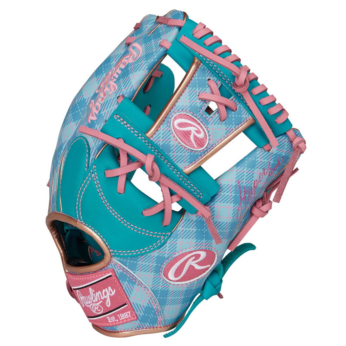 Soft baseball glove HYPER TECH graphic tartan check infield baseball glove