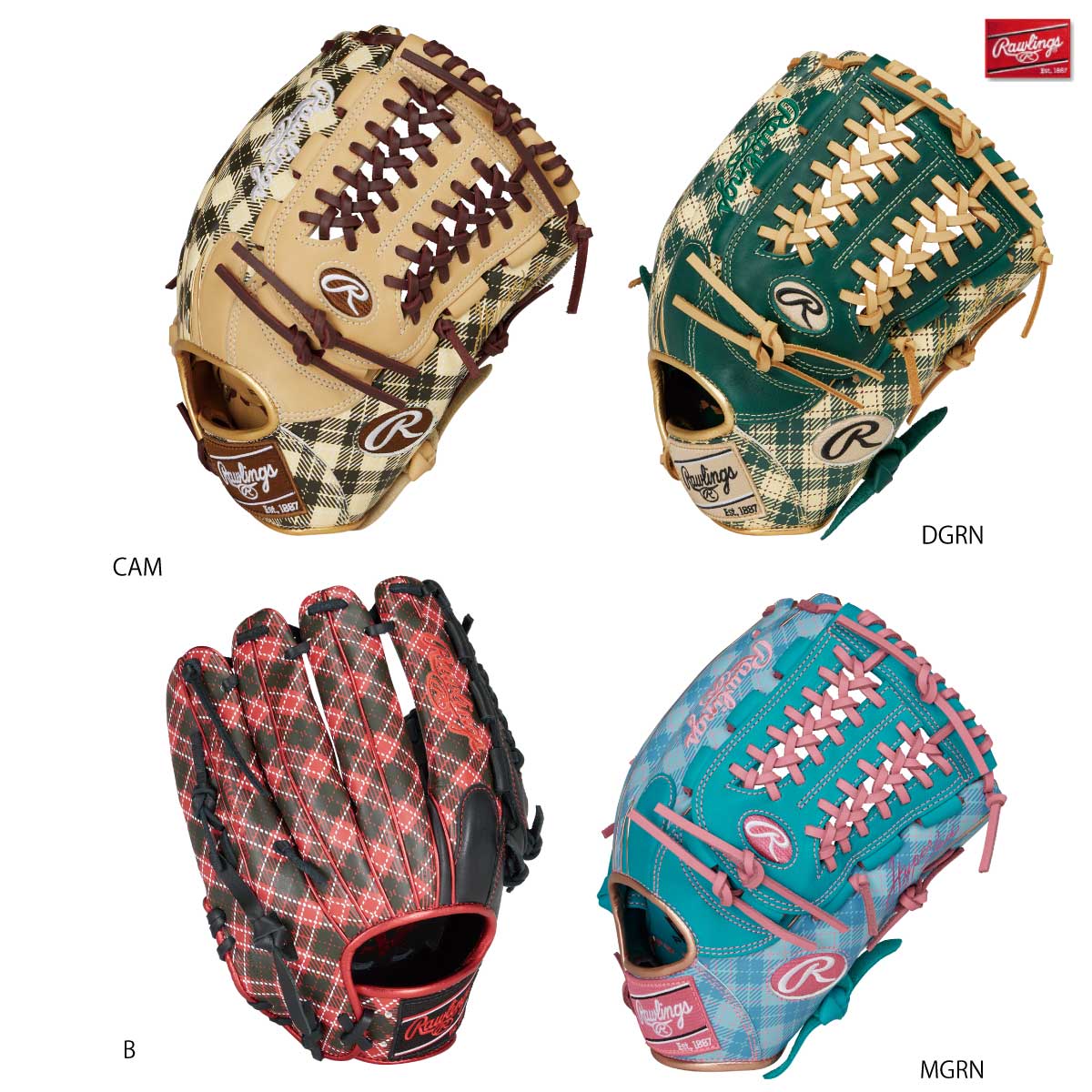 Soft baseball glove HYPER TECH graphic tartan check all-round