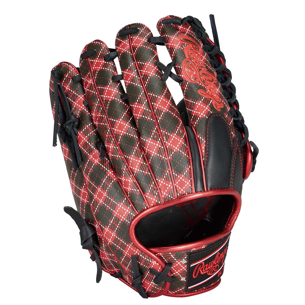 Soft baseball glove HYPER TECH graphic tartan check outfield