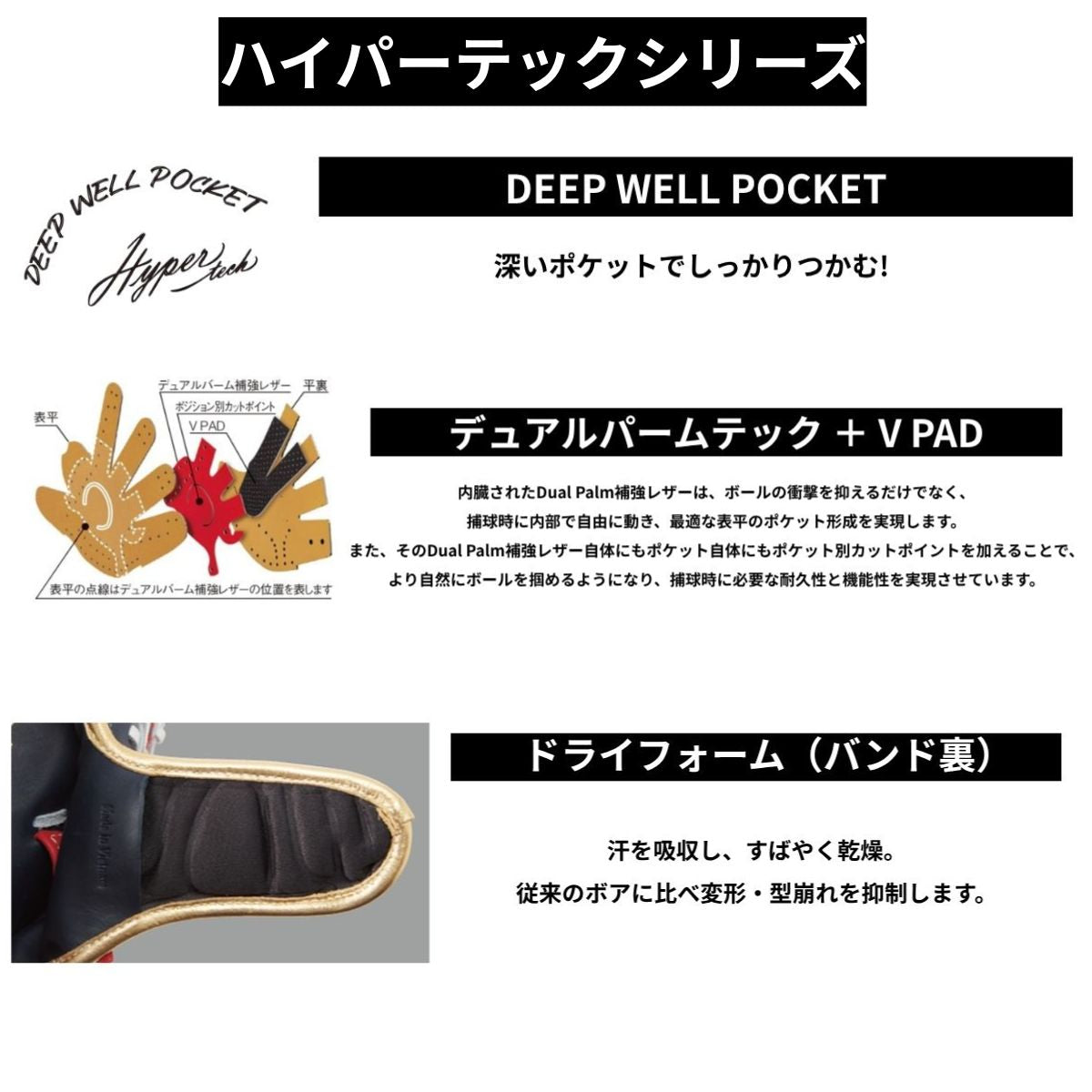 B品 グラブ 軟式グラブ オールラウンド LH 大人ハイパーテック ディープウェルポケット