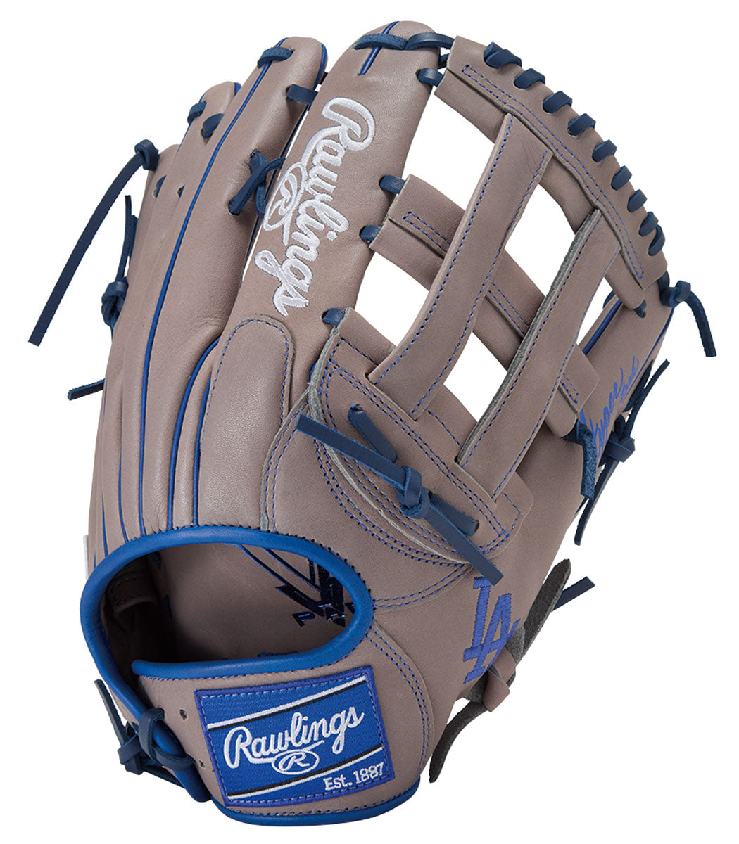 極美品 Rawlings HYPER TECH MLB ドジャース 軟式グローブ 軟式グローブ グラブ ハイパーテック MLB TEAM Y719 野球 外野手