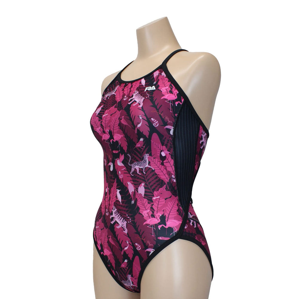 JUNGLE BEAT Women's Competitive Training Swimsuit, Swimming, Practice, Fitness