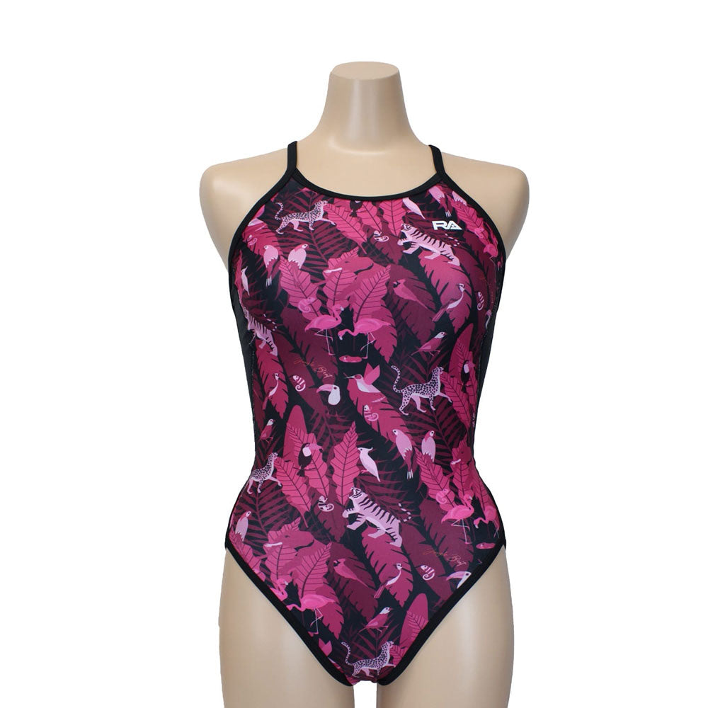 JUNGLE BEAT Women's Competitive Training Swimsuit, Swimming, Practice, Fitness