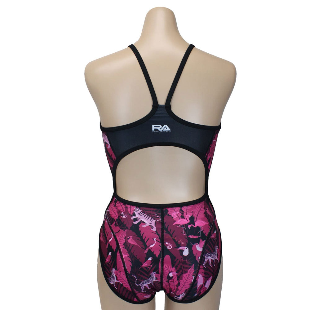 JUNGLE BEAT Women's Competitive Training Swimsuit, Swimming, Practice, Fitness