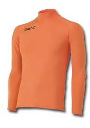 Long sleeve compression shirt soccer futsal wear orange