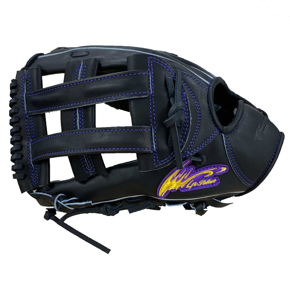 Hardball glove, outfield glove, left-handed, steer, double cross web