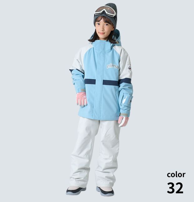 キッズ ジュニア スキーウェア 上下セット 子供用 スノースーツ
