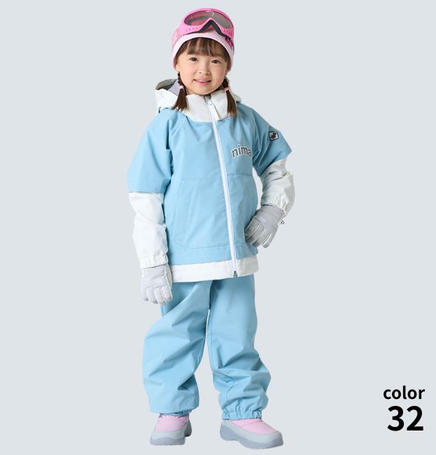 キッズ ジュニア スキーウェア 上下セット 子供用 スノースーツ