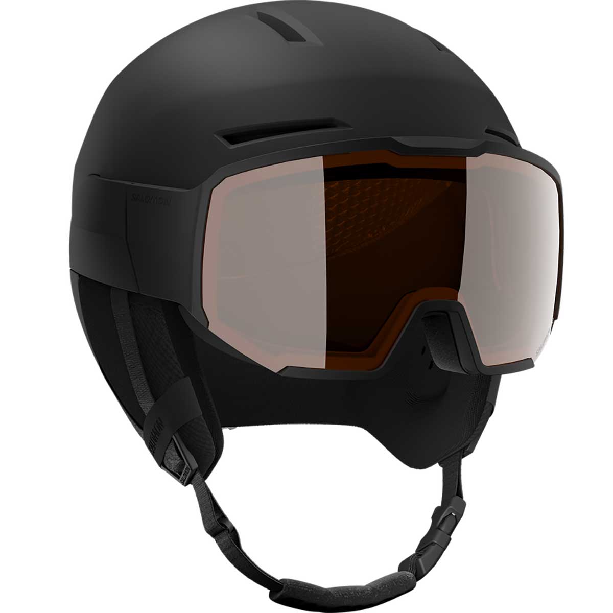 SALOMON OSMO ヘルメット ブラック Lサイズ HELMET OSMO Black ユニセックス スノーヘルメット バイザー付き