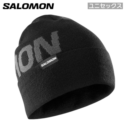 ユニセックス ビーニー ニット帽 帽子 ニットキャップ 防寒 冬 小物 シンプル 黒