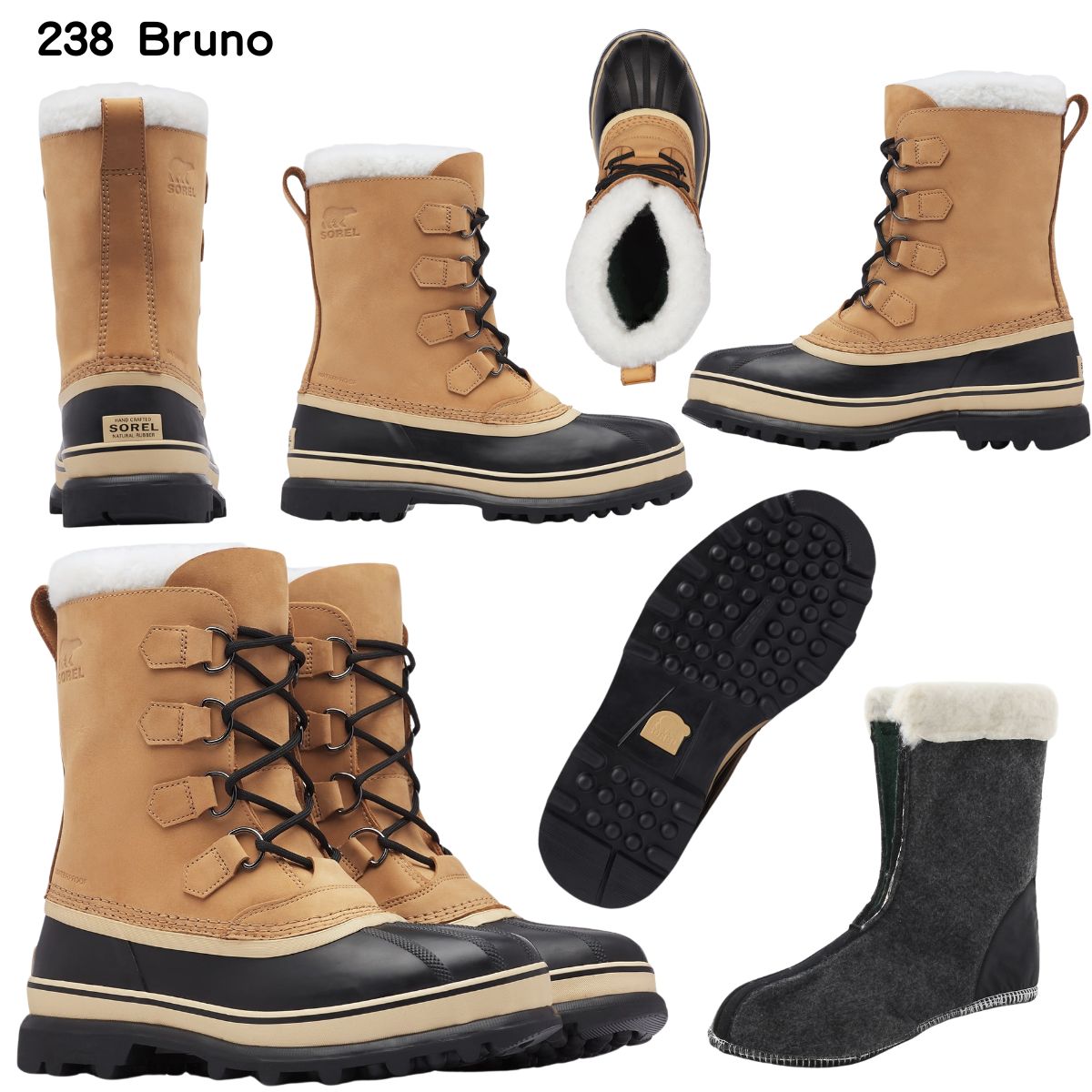 カリブー ウォータープルーフ メンズ 防水 ウインターブーツ アウトドア 冬靴