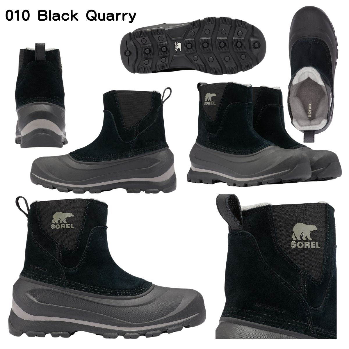 バクストン プルオンブーツ ウォータープルーフ メンズ 防水 サイドゴア アウトドア 雪