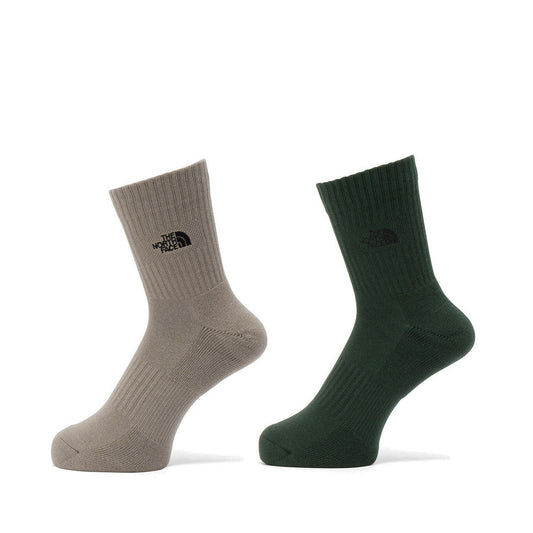 TNF ロゴ 2P クルー ユニセックス 靴下 アウトドア 登山 2足セット 抗菌防臭