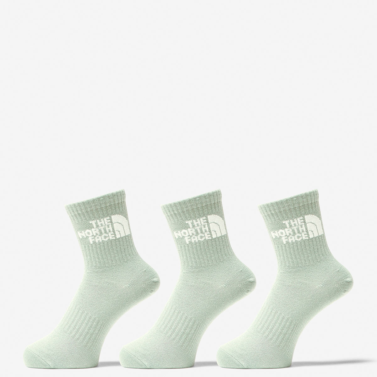 TNF Jacquard Logo 3P Crew Short Socks, Set of 3, for Men and Women