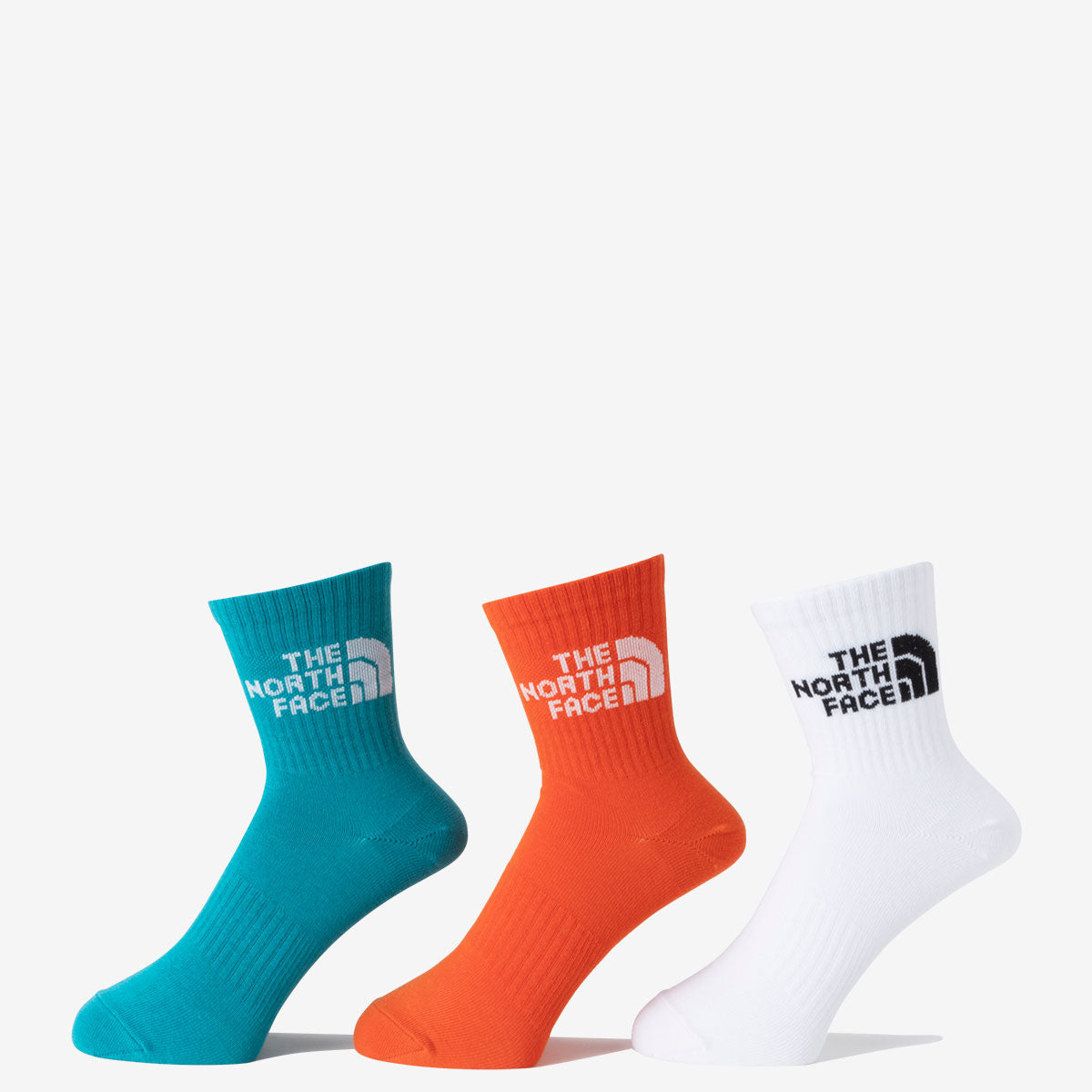 TNF ジャカード ロゴ 3P クルー ショートソックス 3足組 靴下 メンズ レディース