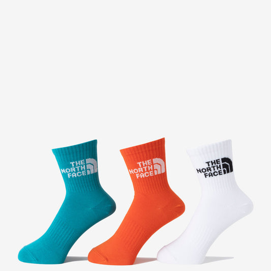 TNF ジャカード ロゴ 3P クルー ショートソックス 3足組 靴下 メンズ レディース