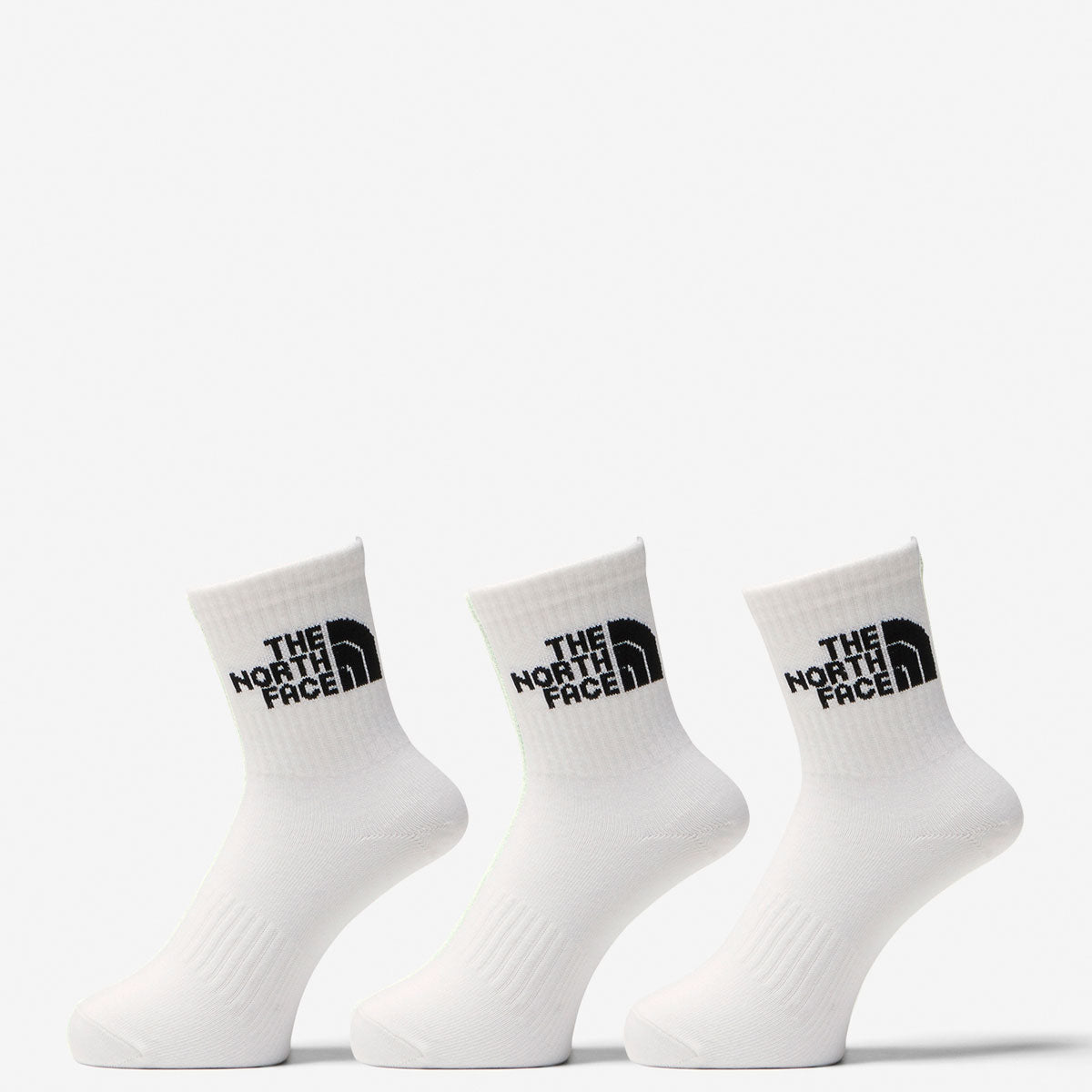 TNF Jacquard Logo 3P Crew Short Socks, Set of 3, for Men and Women