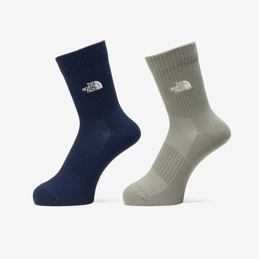 TNF ロゴ 2P クルー クールマックス 靴下 アウトドア 抗菌防臭 速乾 カジュアル