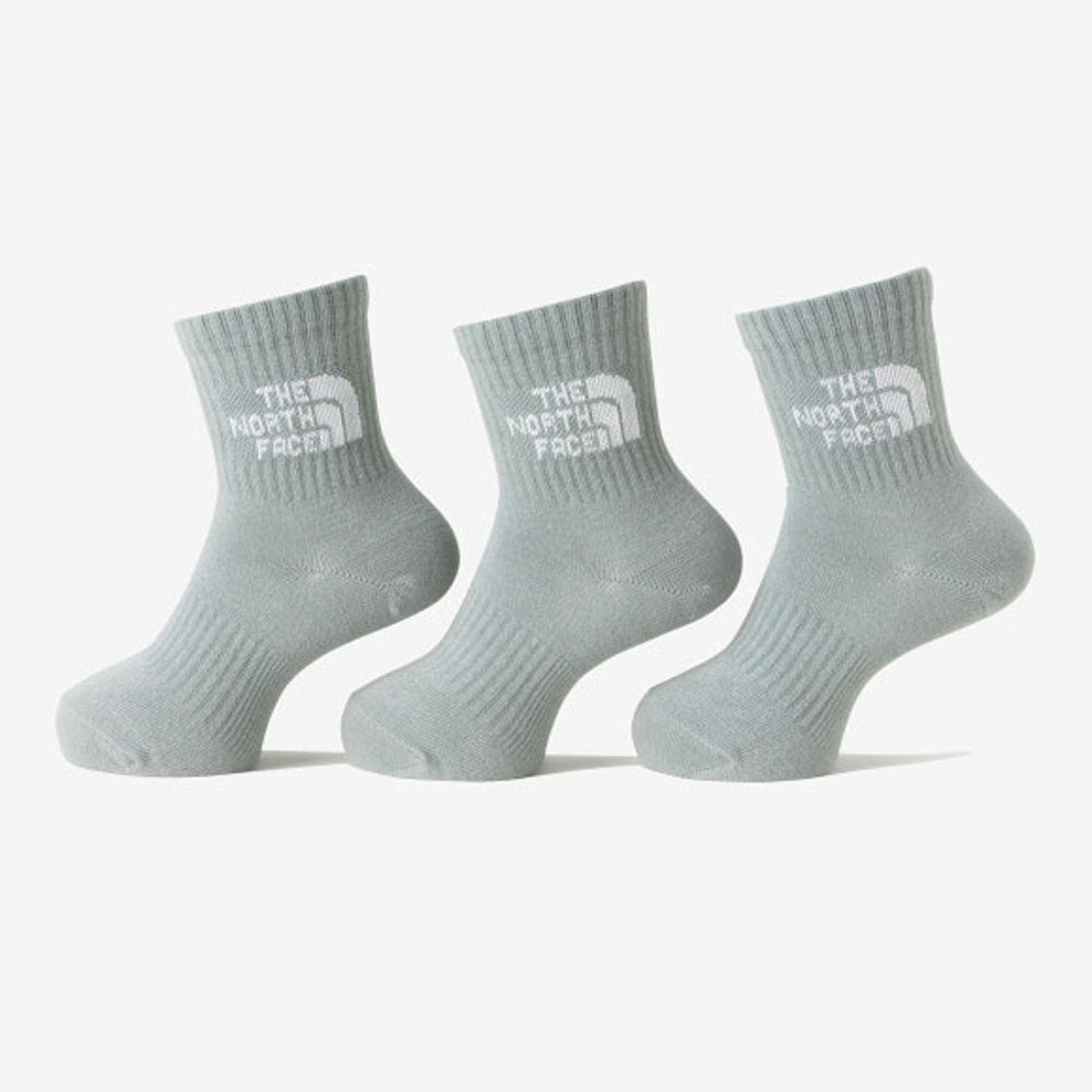 Kids Junior TNF Jacquard Logo 3P Crew Socks, Set of 3