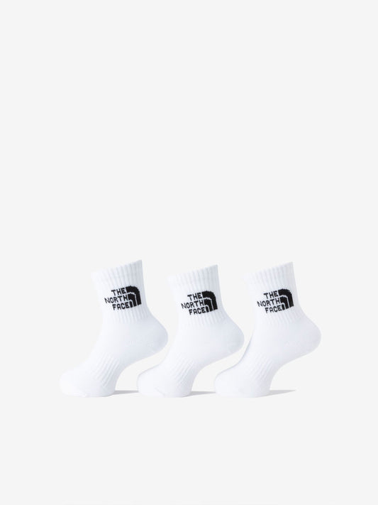 Kids Junior TNF Jacquard Logo 3P Crew Socks, Set of 3