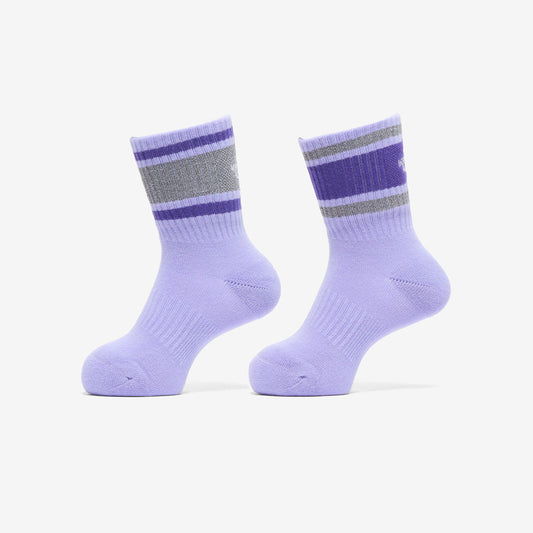 TNF リフレクト 2P クルー キッズ 靴下 ソックス パープル ラインソックス