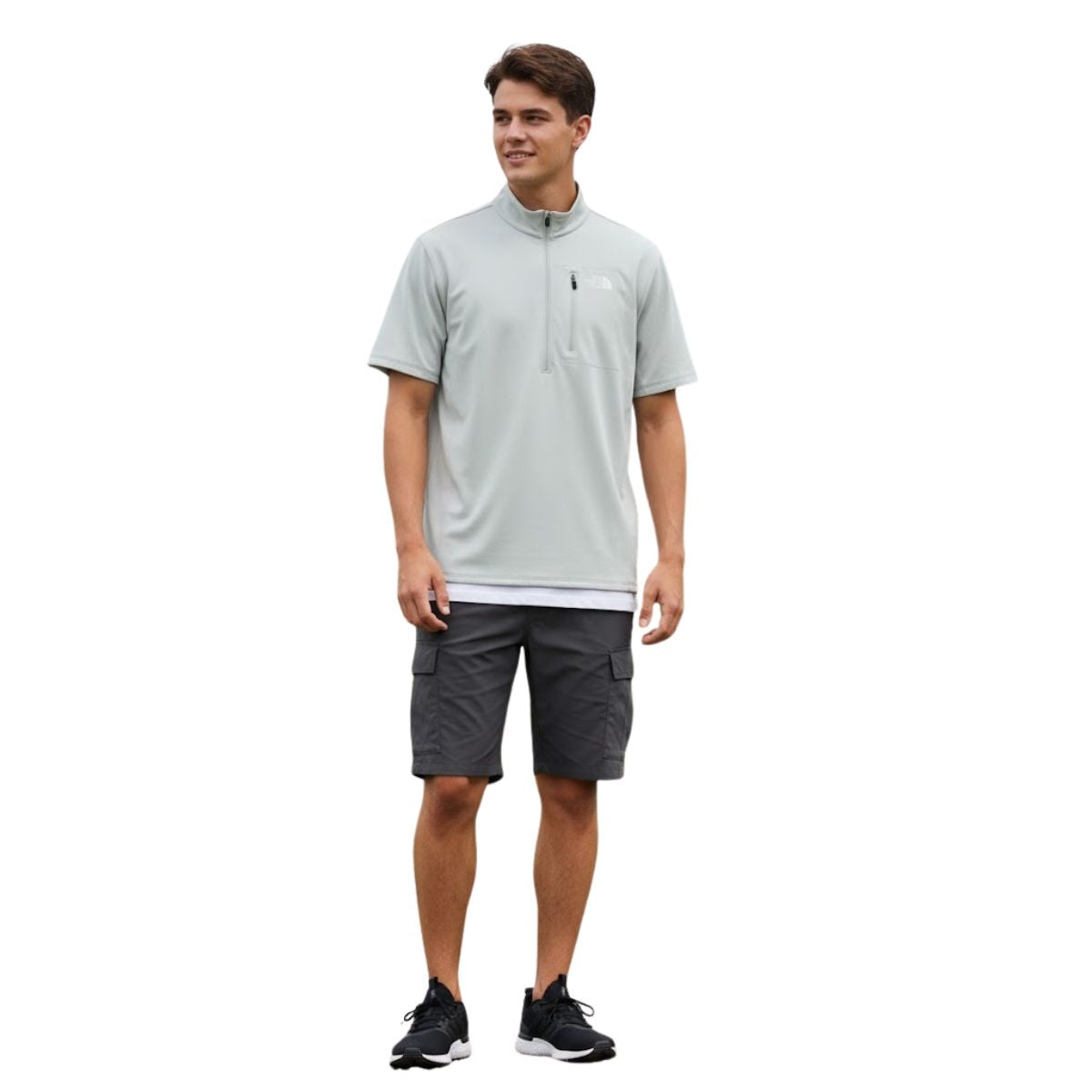 Tシャツ トップス メンズ ジップ チャック ハーフジップ 速乾 スポーツ 運動着 登山
