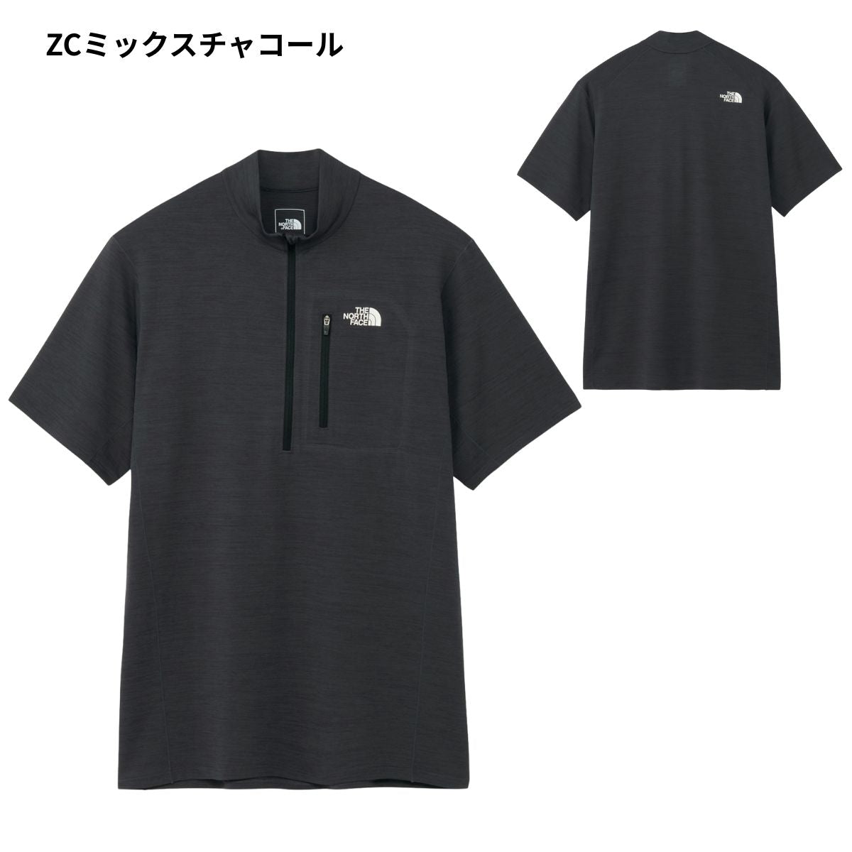 Tシャツ トップス メンズ ジップ チャック ハーフジップ 速乾 スポーツ 運動着 登山