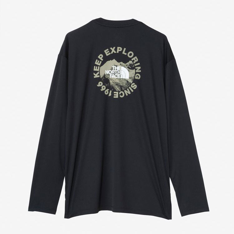 ロンT 長袖Tシャツ 長袖T 長袖 アウトドア UVガード ブラック 黒 シンプル