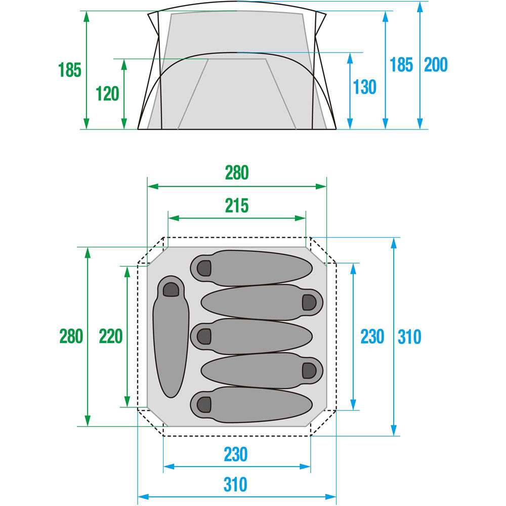 Evabase 6 Evabase 6 Shelter Tent Camping Outdoor