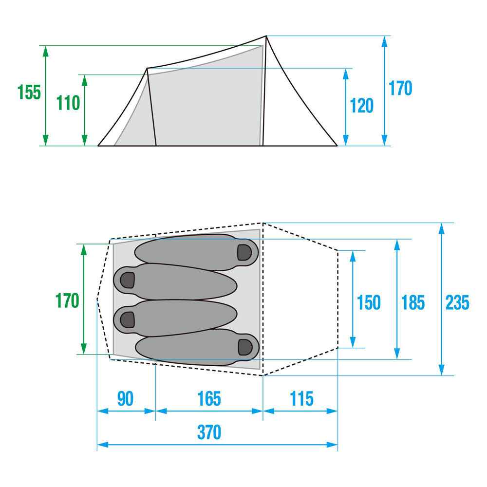 Evacargo 4 エバカーゴ4 テント キャンプ アウトドア 4人用
