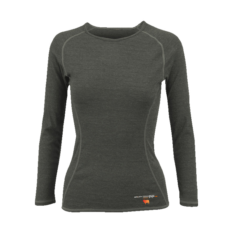 Women's Breathe Tech Merino PP Long Sleeve Shirt, Lightweight, 009 (Black)