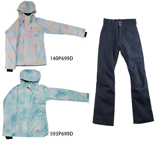 レディース スノーボード スキー スーツ 上下セット グラデーションカラー