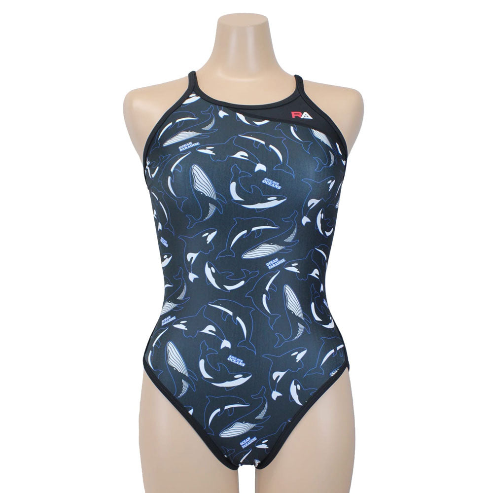 MAMMALS Women's Competitive Swimming Training Swimsuit, for Swimming Practice, F-BACK