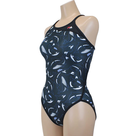 MAMMALS Women's Competitive Swimming Training Swimsuit, for Swimming Practice, F-BACK