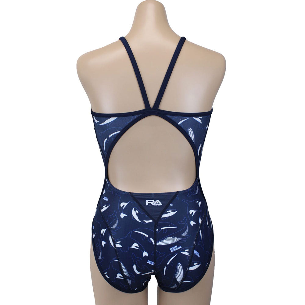 MAMMALS Women's Competitive Swimming Training Swimsuit, for Swimming Practice, F-BACK