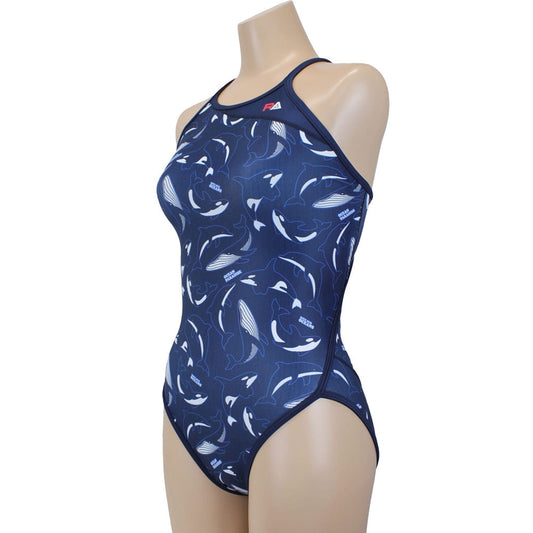 MAMMALS Women's Competitive Swimming Training Swimsuit, for Swimming Practice, F-BACK