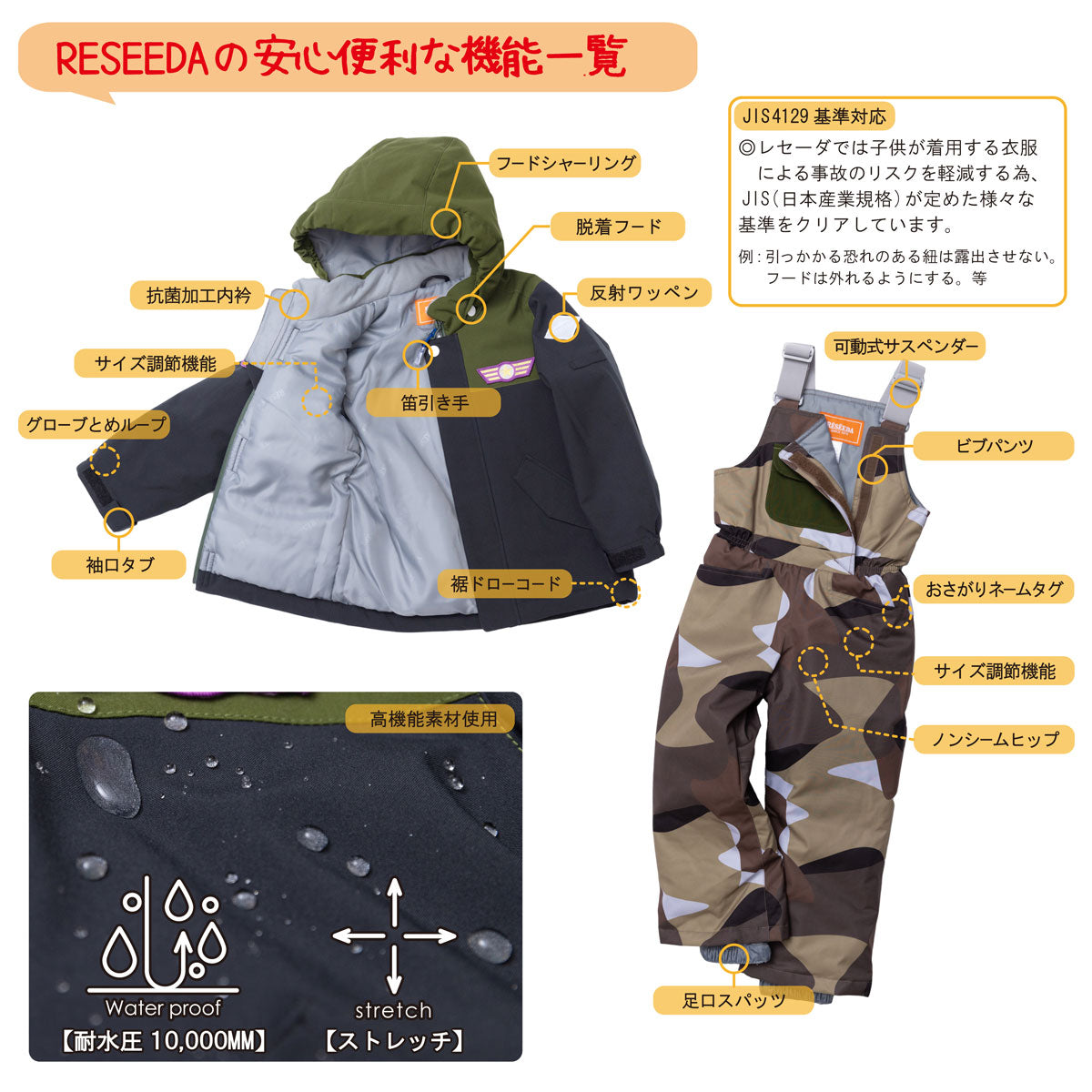 スキーウェア トドラ ジュニア キッズ 上下セット TODDLER SUIT