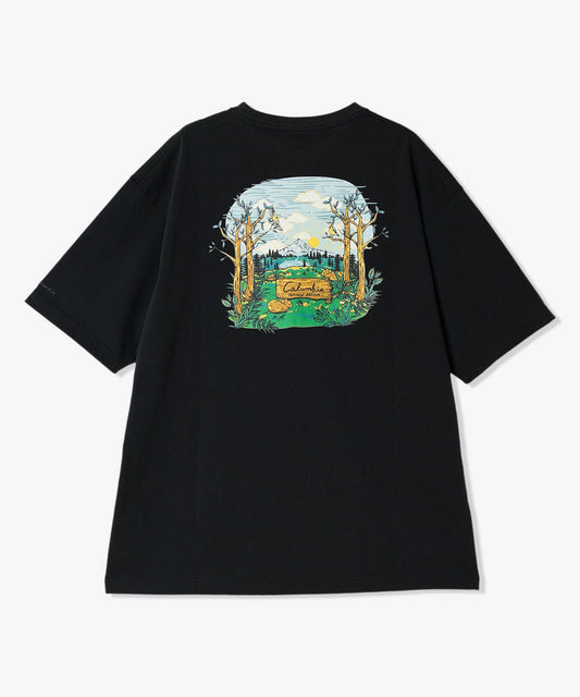 サンダーマウンテングラフィックショートスリーブTシャツ 半袖 カジュアル キャンプ フェス