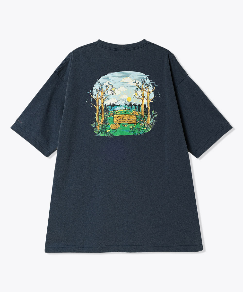 サンダーマウンテングラフィックショートスリーブTシャツ 半袖 カジュアル キャンプ フェス