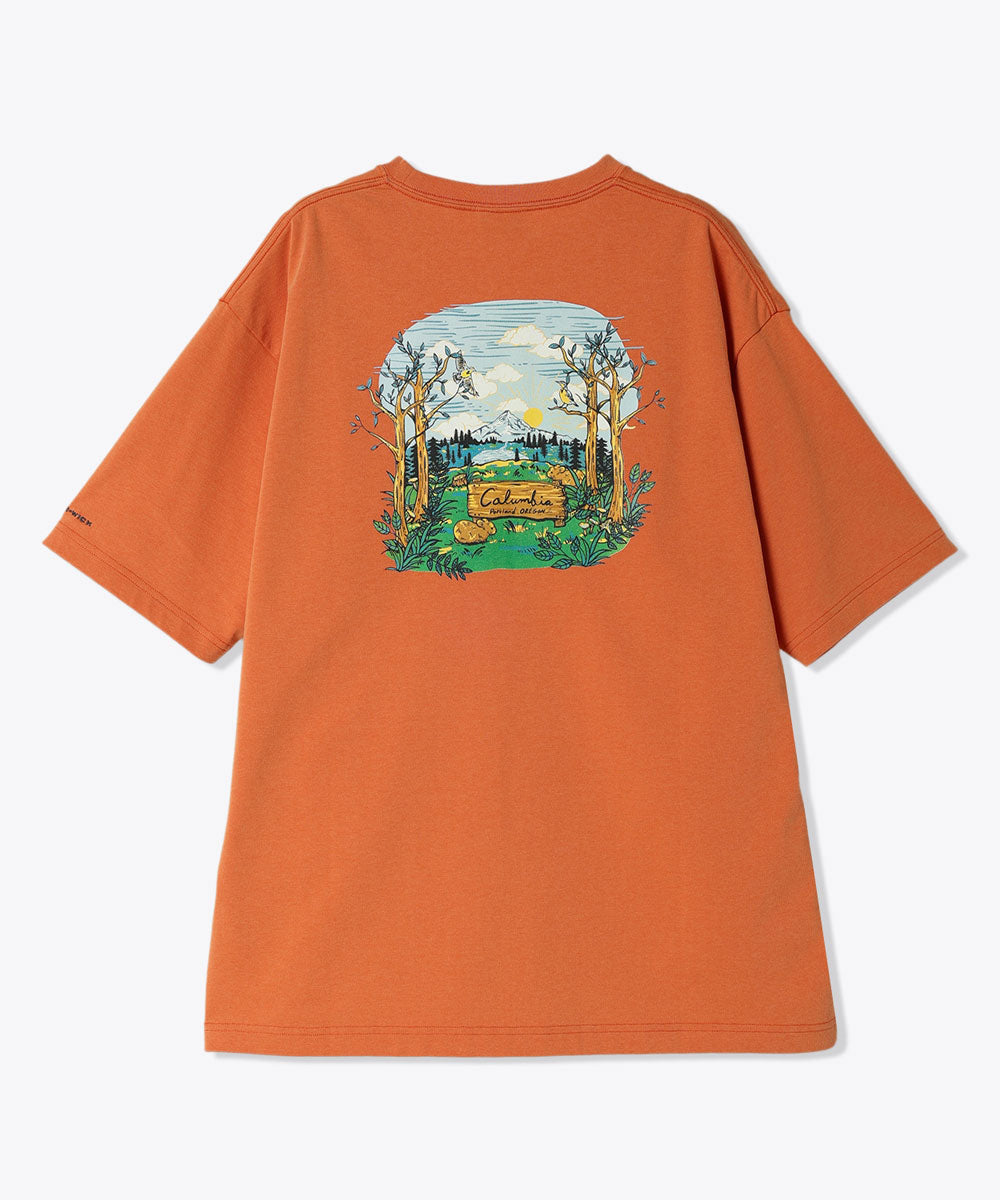 サンダーマウンテングラフィックショートスリーブTシャツ 半袖 カジュアル キャンプ フェス