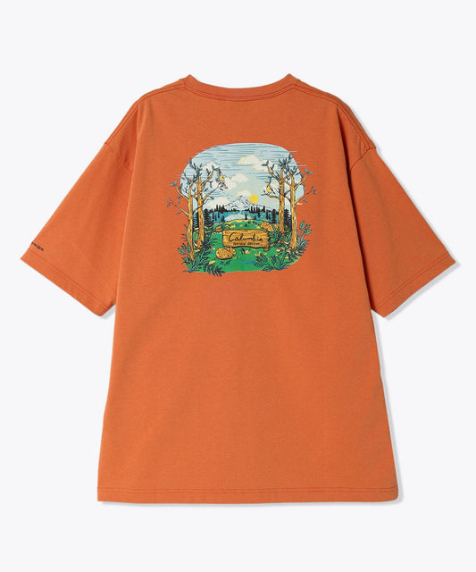 サンダーマウンテングラフィックショートスリーブTシャツ 半袖 カジュアル キャンプ フェス