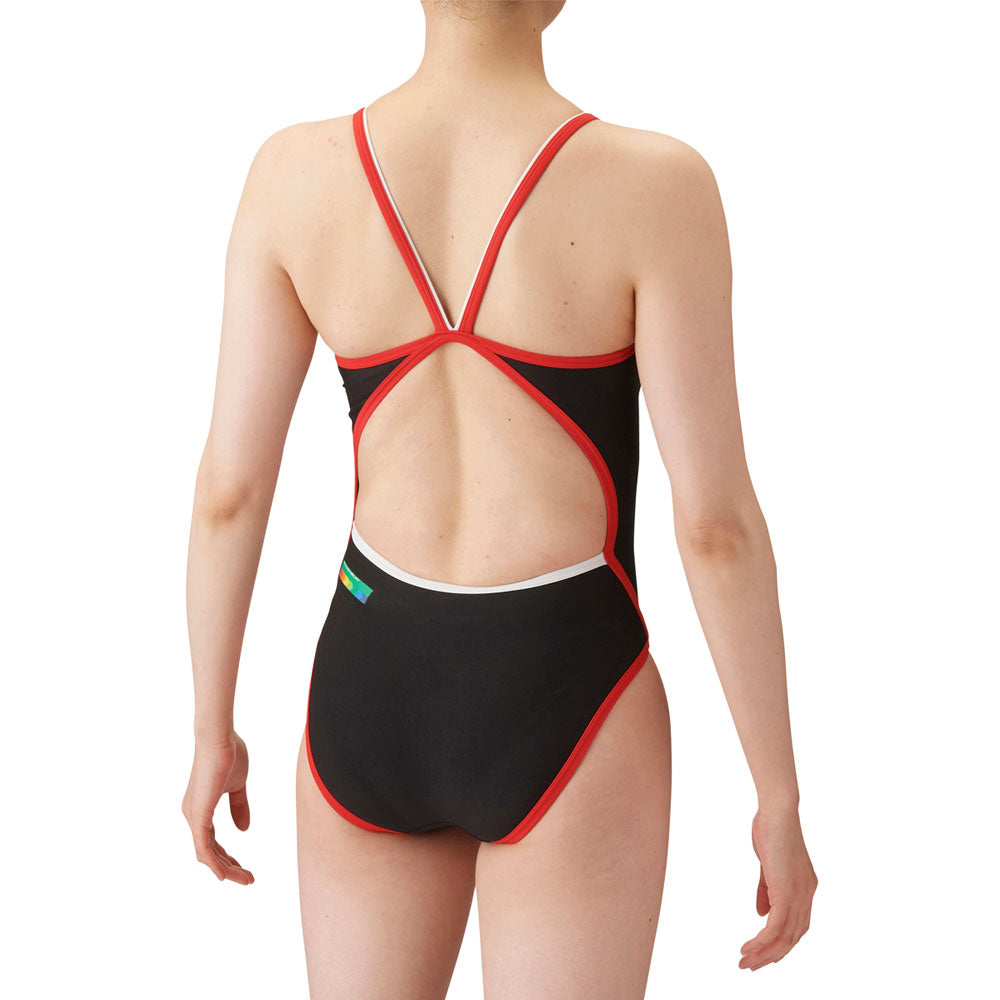 Women's competitive swimming training swimsuit, one piece, open back, for practice