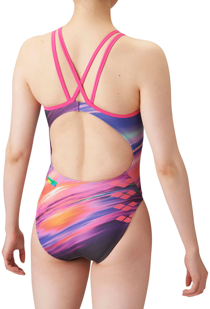 Women's competitive swimming training swimsuit, one piece, open back, for swimming practice