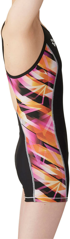 Women's Competitive Swimwear Training Swimsuit, One-Piece Spats, Open Back, Mid-Leg, For Practice