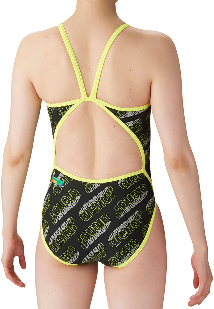 Women's competitive swimming training swimsuit, one piece, open back, for swimming practice