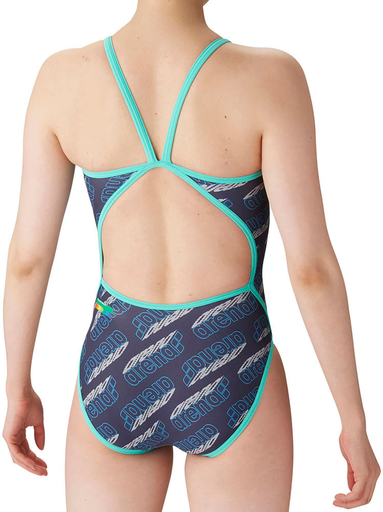 Women's competitive swimming training swimsuit, one piece, open back, for swimming practice